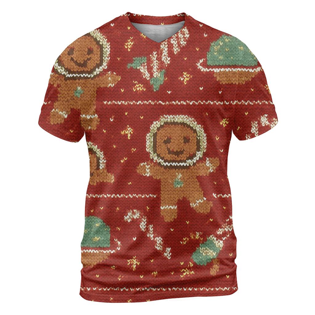 Gingerbread Rocket Row Design designer pattern shirts