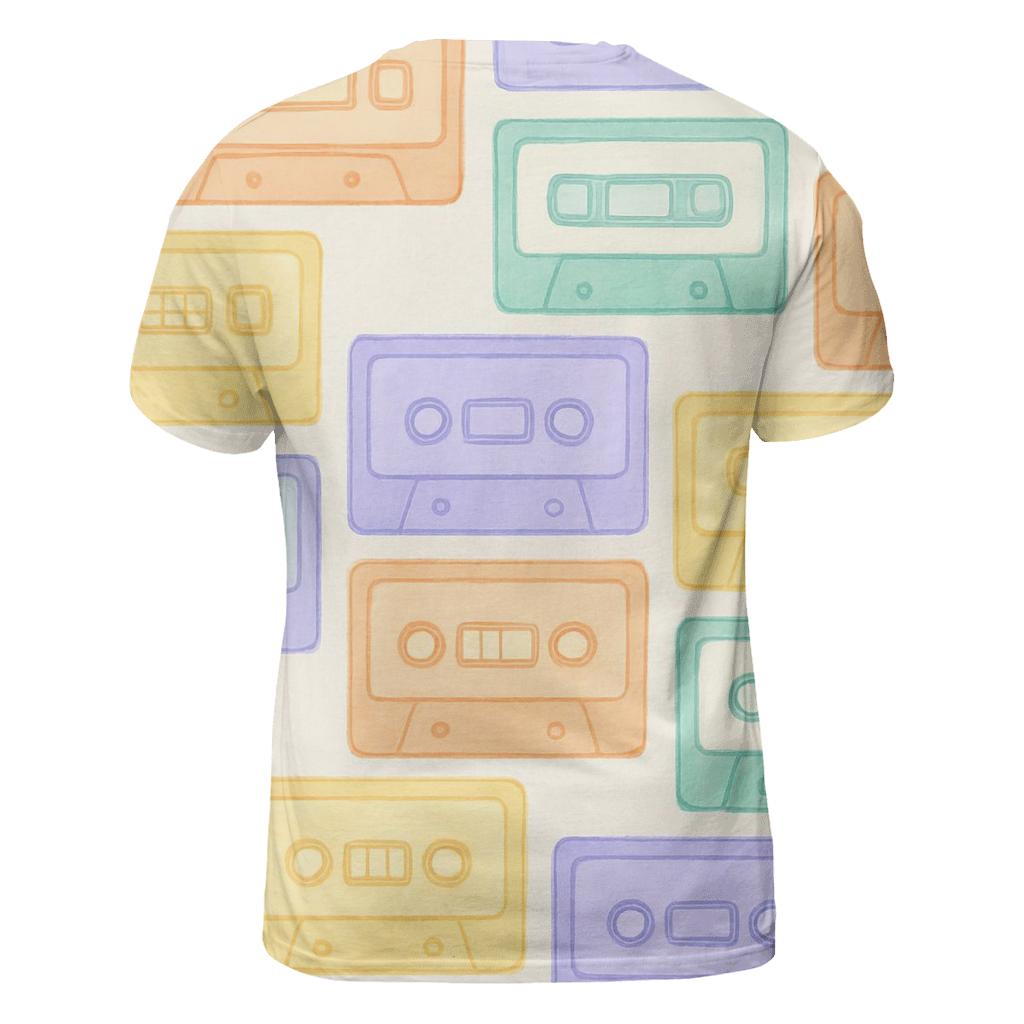Pastel Cassette Patchwork creative print fashion shirts