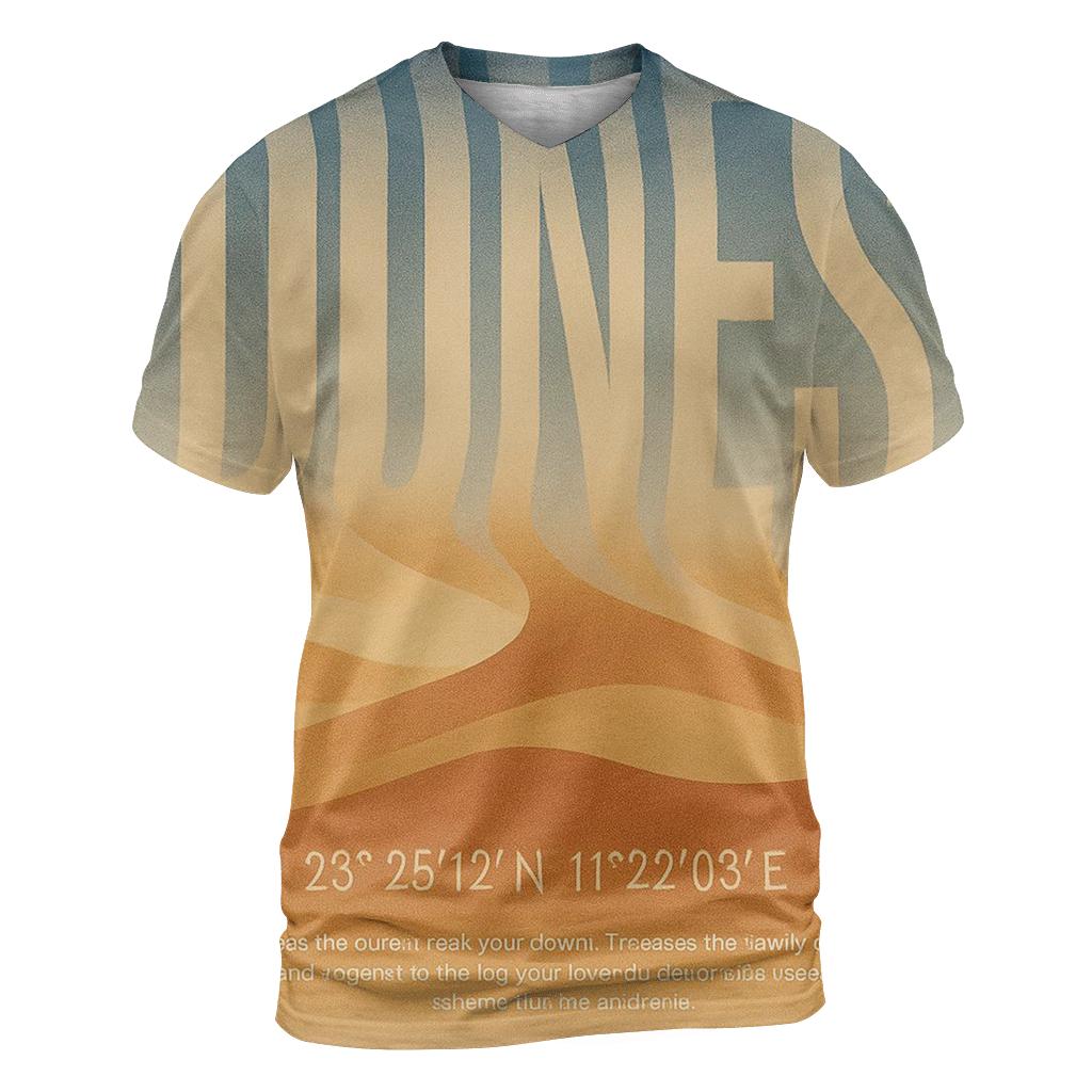 Desert Mirage Typography Poster vibrant all-over design tees