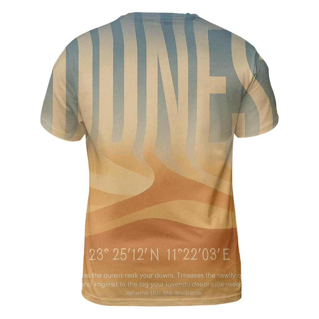 Desert Mirage Typography Poster vibrant all-over design tees