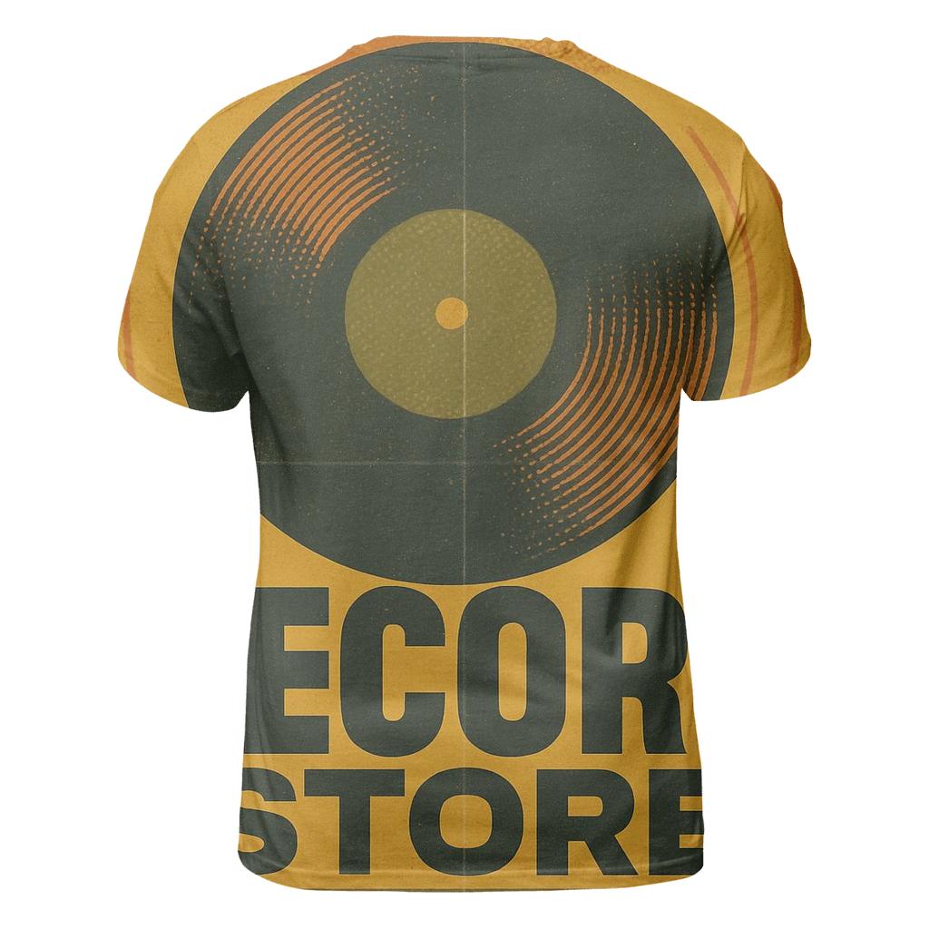 Faded Vinyl Record Shop Window Poster artistic all-over print tops