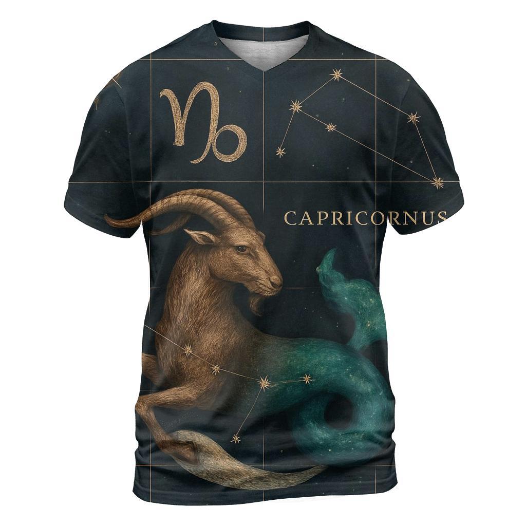 Capricorn Sea Goat Astral Cartography artistic all-over print tops