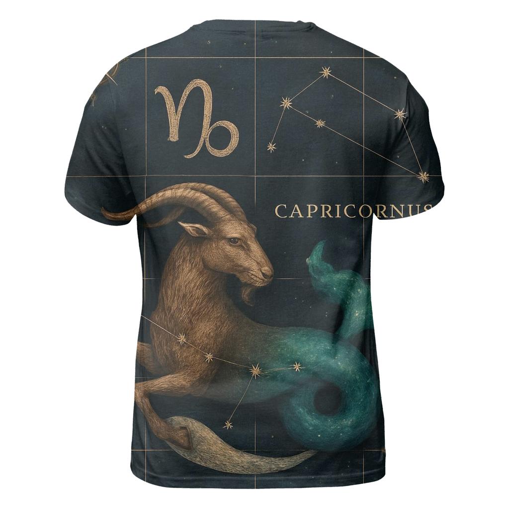 Capricorn Sea Goat Astral Cartography artistic all-over print tops