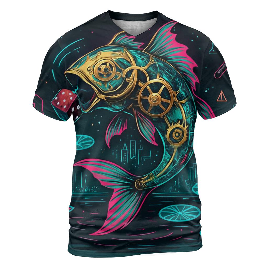 Clockwork Koi Dream Circuit creative print fashion shirts