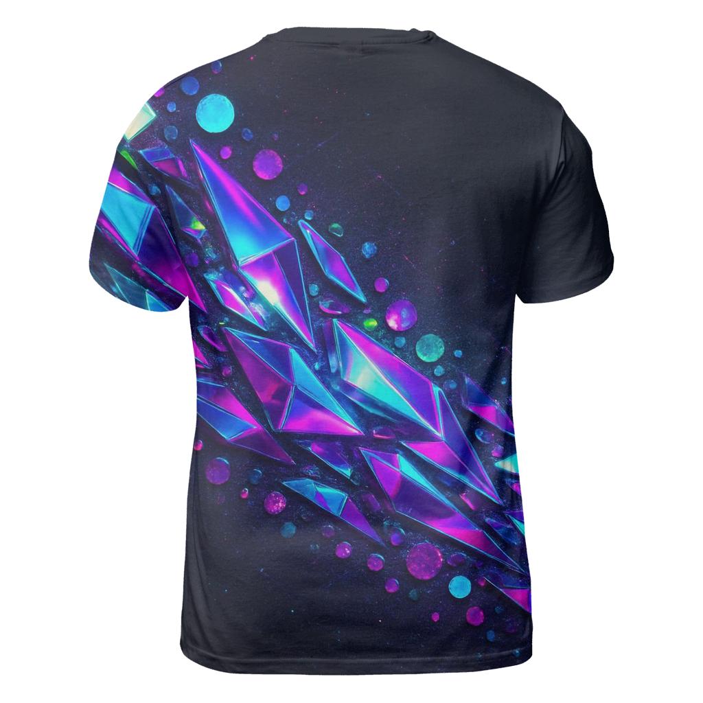 Neon Disco Prism Tide artistic all-over print tops