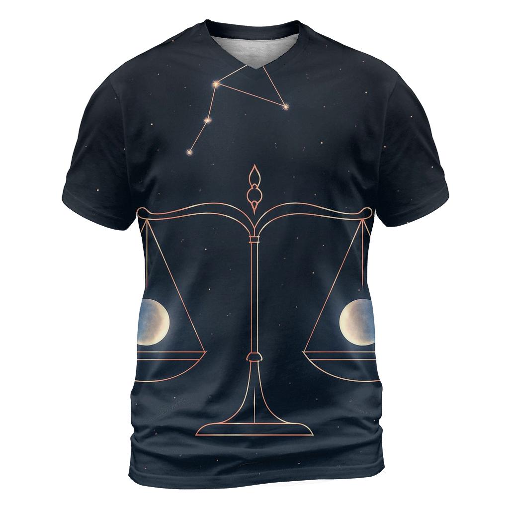 Libra Equinox Balance Star Scale Emblem trendy printed shirt styles