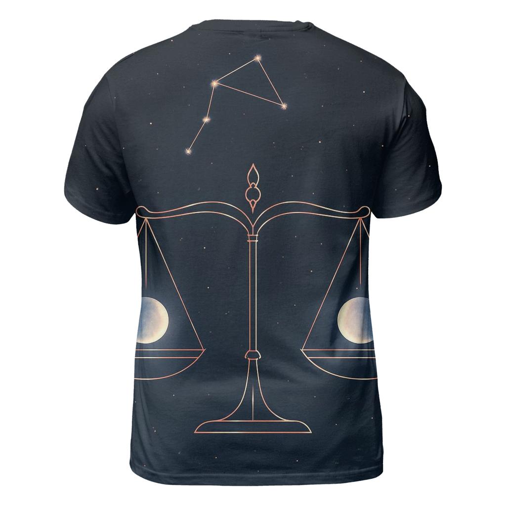 Libra Equinox Balance Star Scale Emblem trendy printed shirt styles