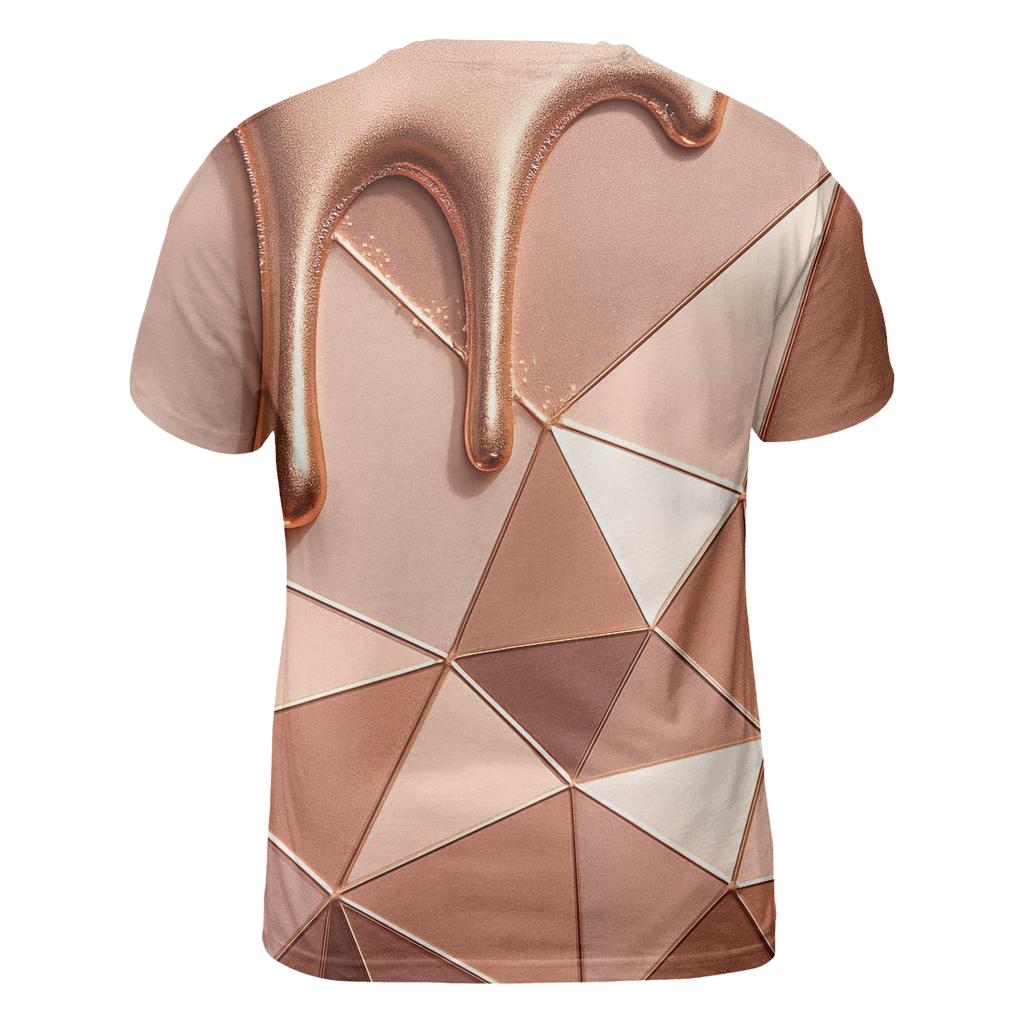 Rose Gold Velvet Drip Facets artistic all-over print tops