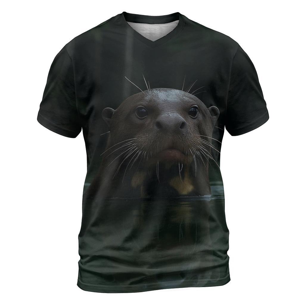 Oxbow Surface Check Giant Otter creative print fashion shirts