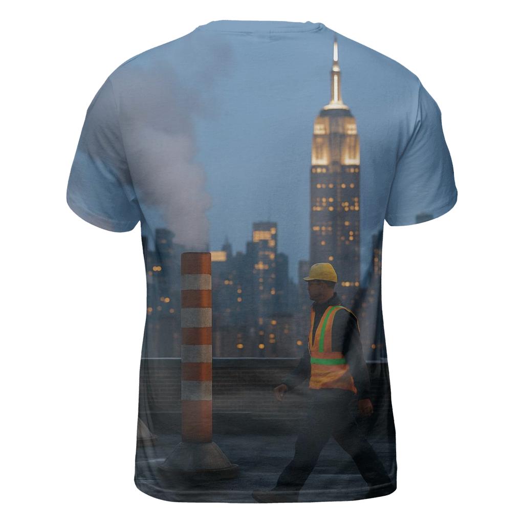Flatiron District Rooftop Steam Vents In Evening Blue Hour creative print fashion shirts
