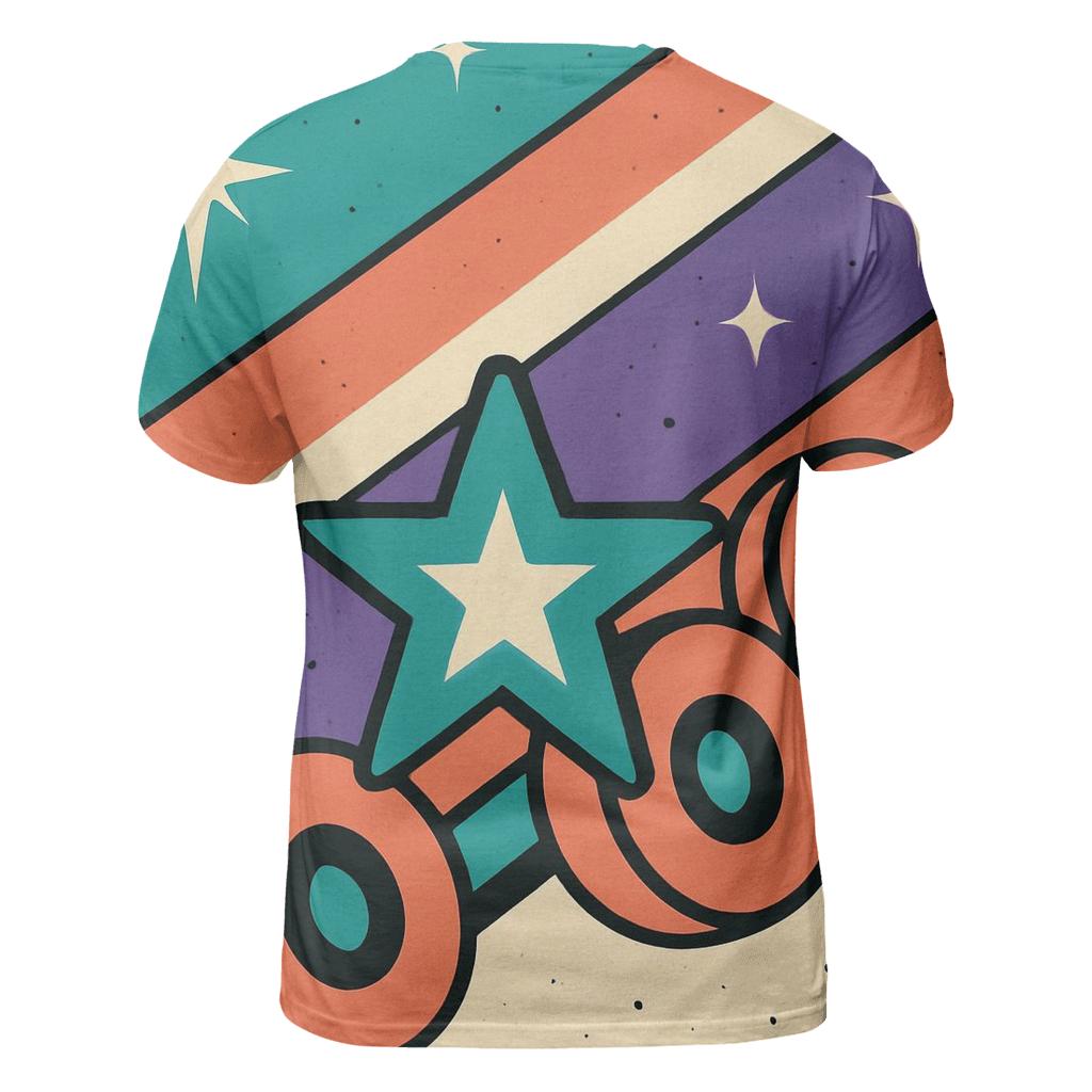 Roller Rink Starburst Stripes artistic all-over print tops