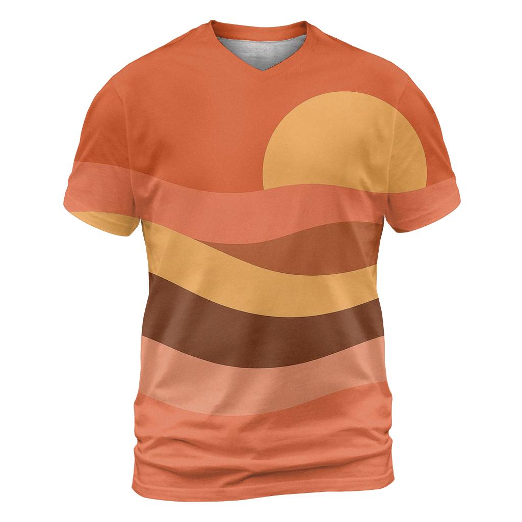 Sunset Wave Horizon Bands trendy printed shirt styles