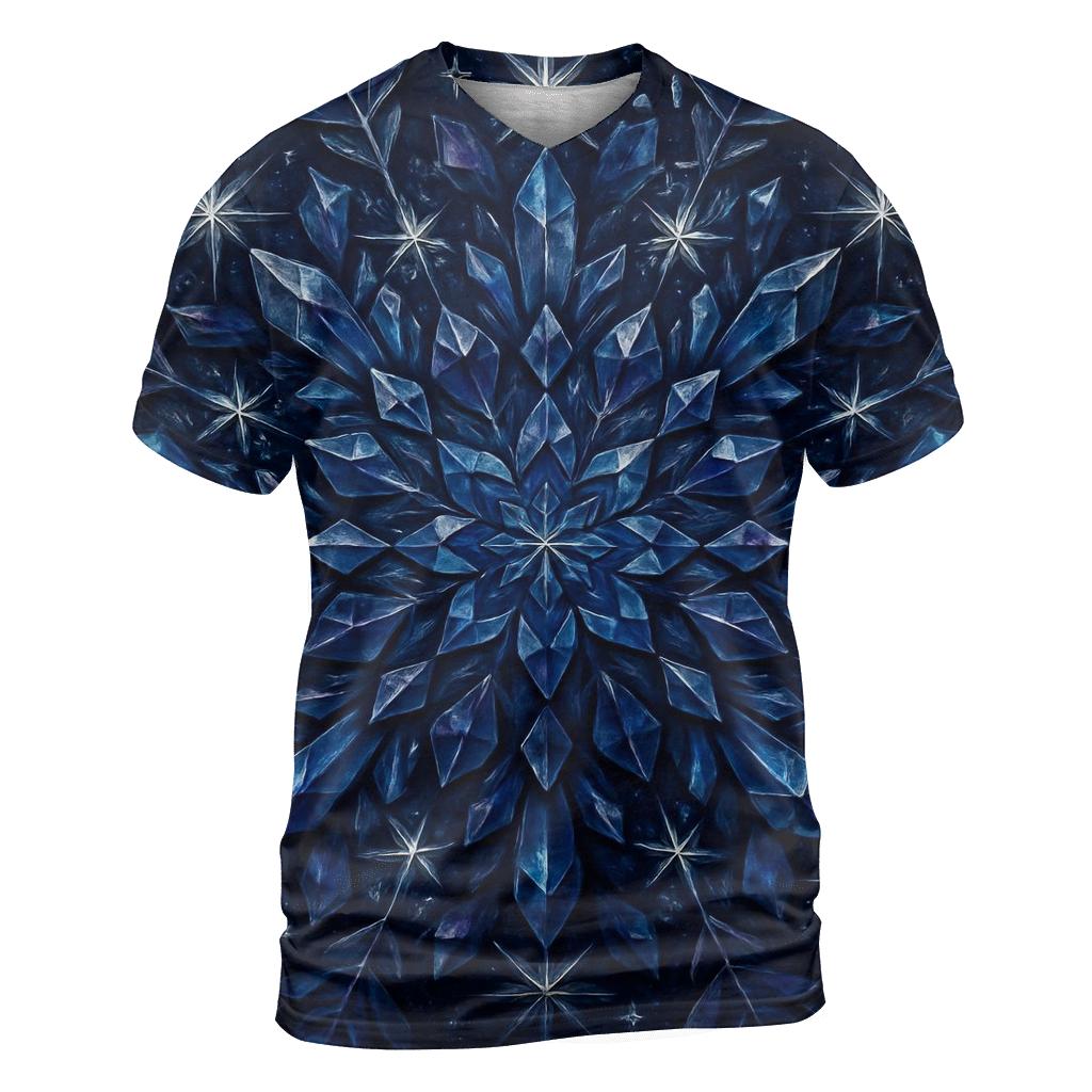 Midnight Crystal Bloom Lattice creative print fashion shirts