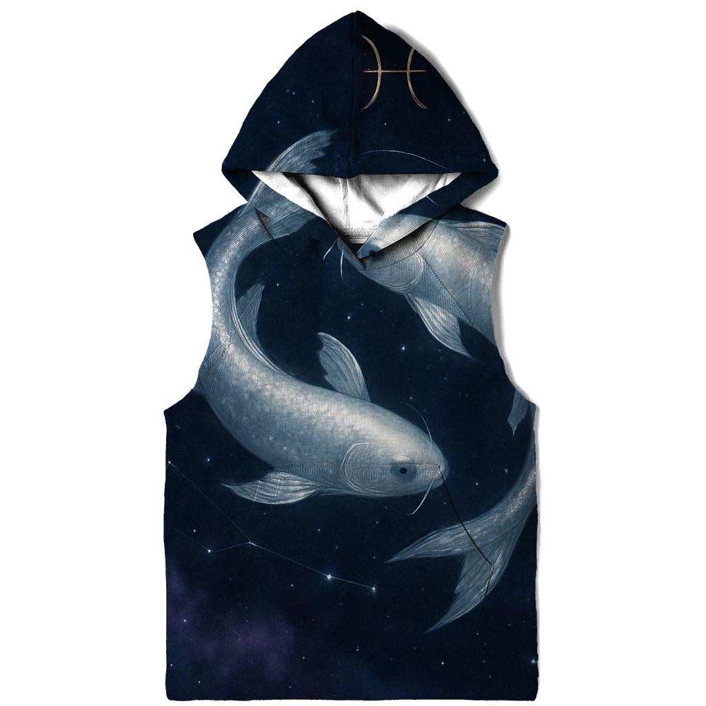 Pisces Twin Koi Nebula Dreamscape printed hoodies