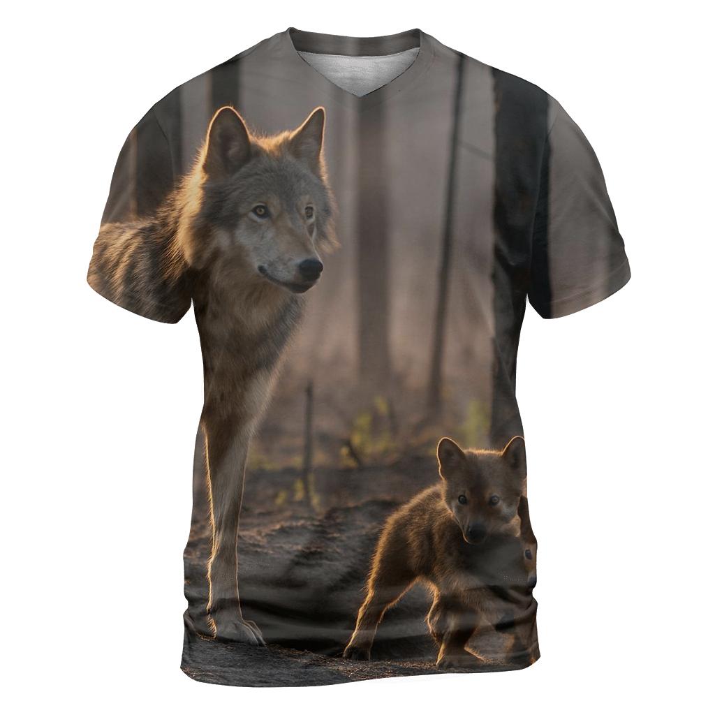 Den Site Pup Counting In Boreal Burn Scar vibrant all-over design tees