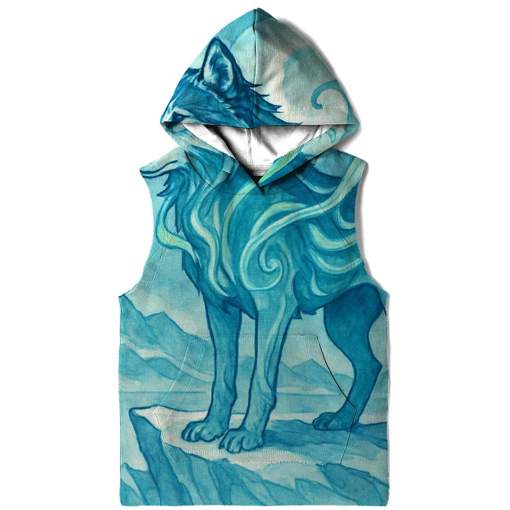 Abyssal Aurora Wolf Sentinel designer hoodies