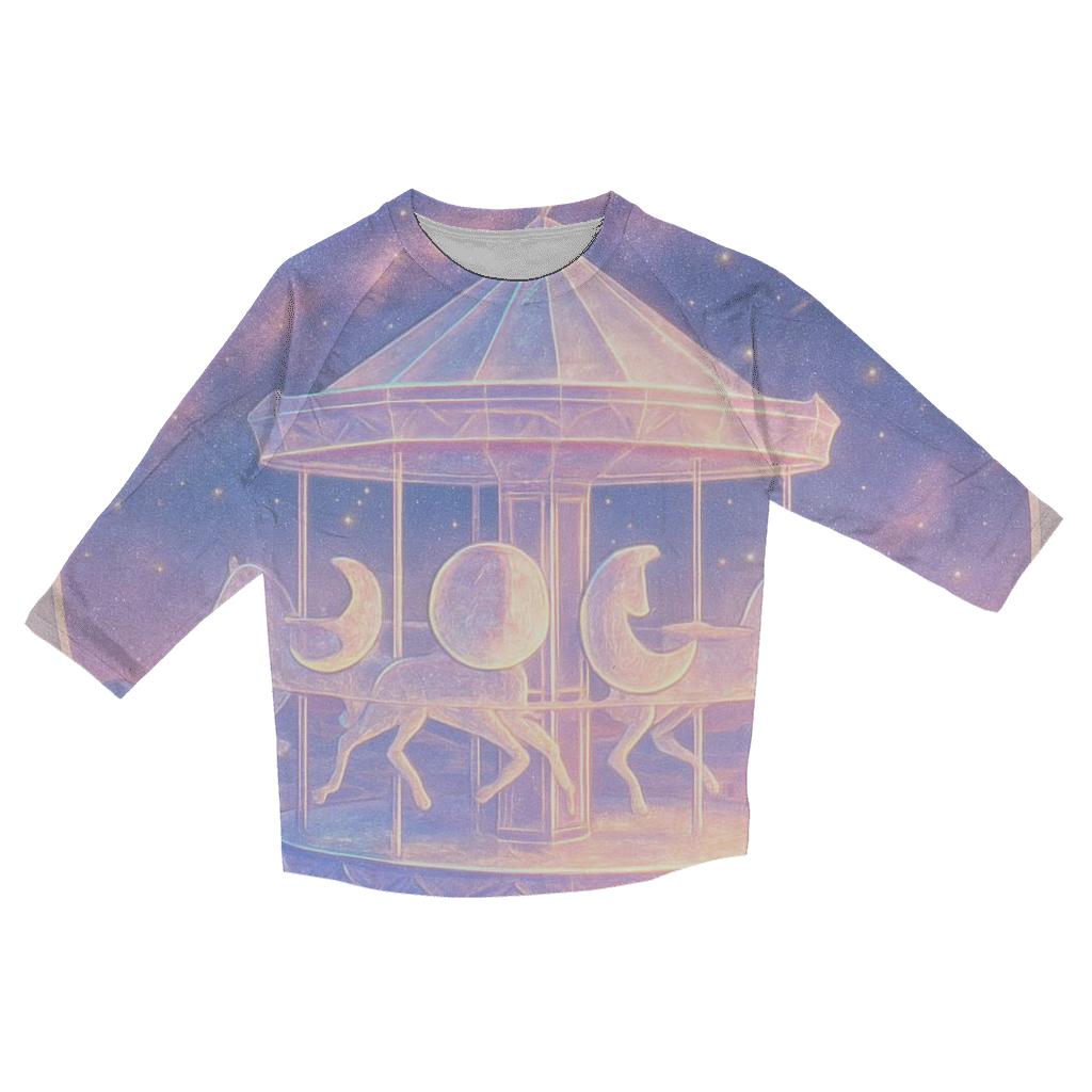 Moon Phase Carousel Over A Crystal Dune Sea fashion 3/4 sleeve shirts