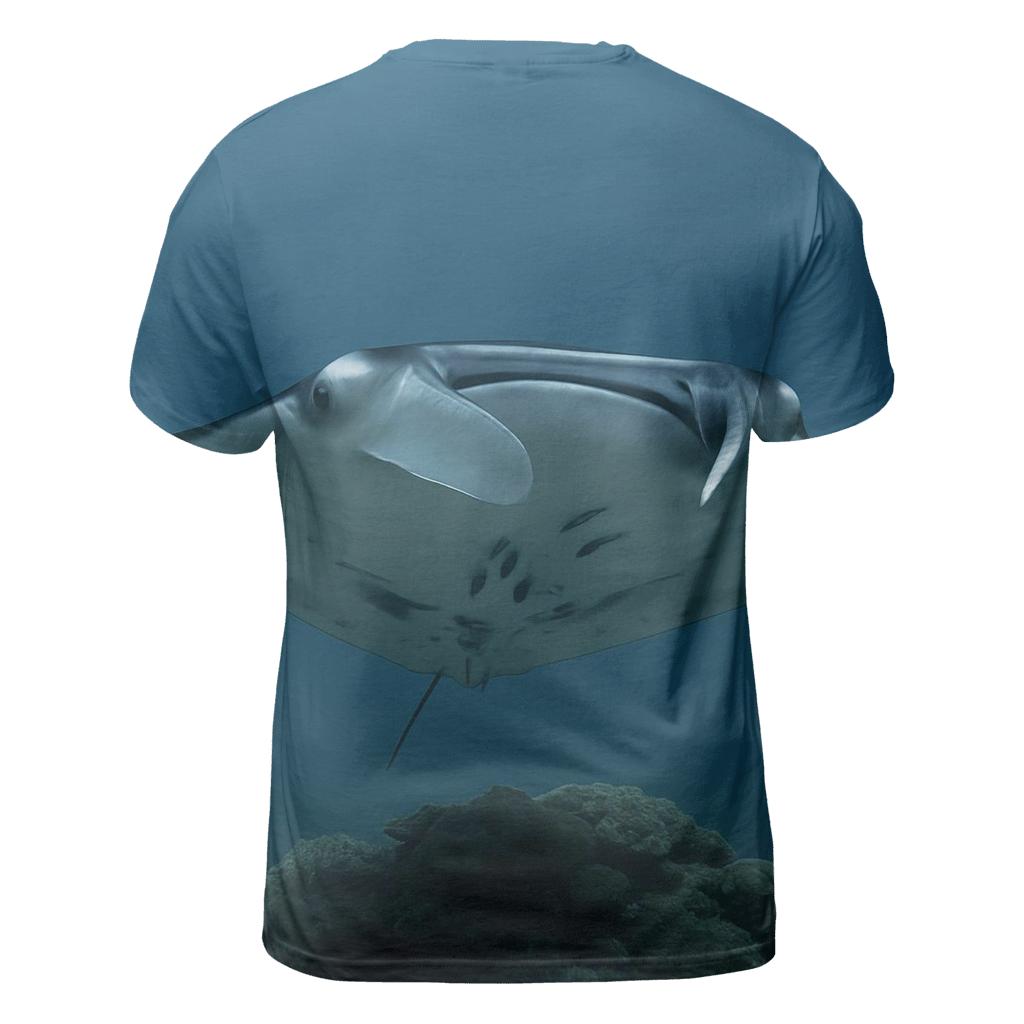 Cleaning Station Drift Reef Manta Ray creative print fashion shirts