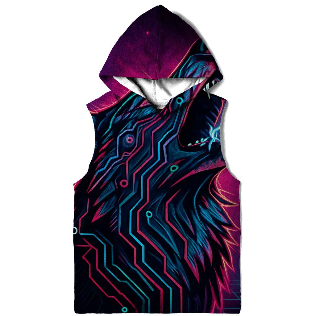 Neon Circuit Howl Wolf hoodie trends