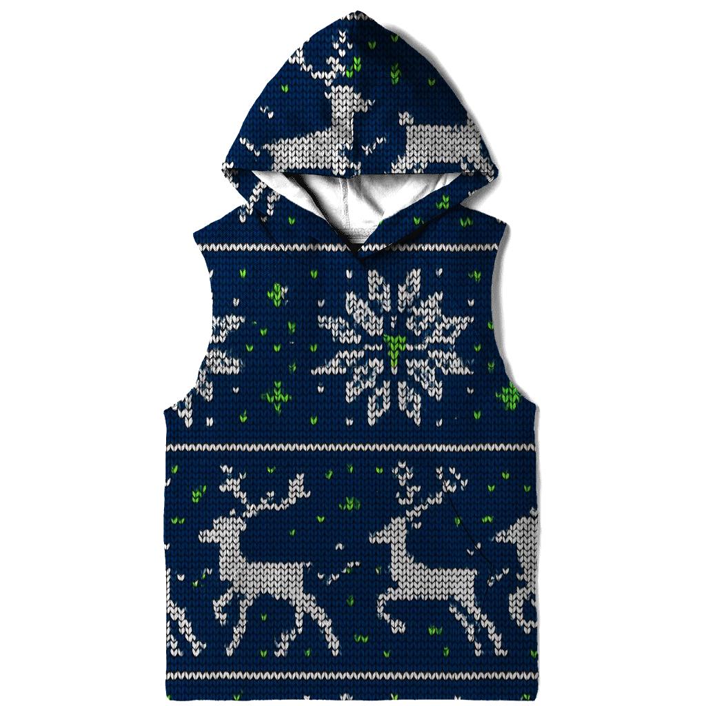 Reindeer Constellation Fair Isle Design lightweight hoodies