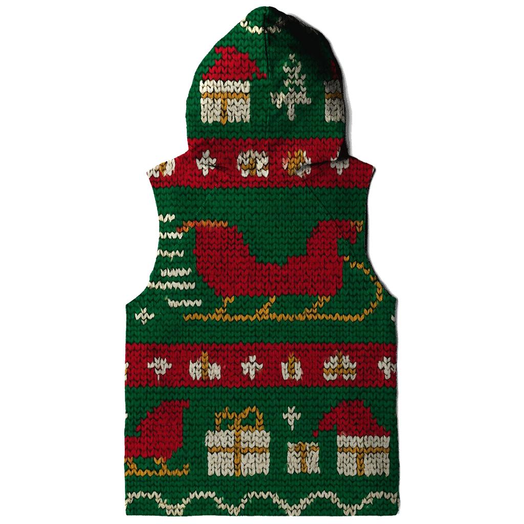 Santa Sleigh Warp Stripe Design hoodies fashion