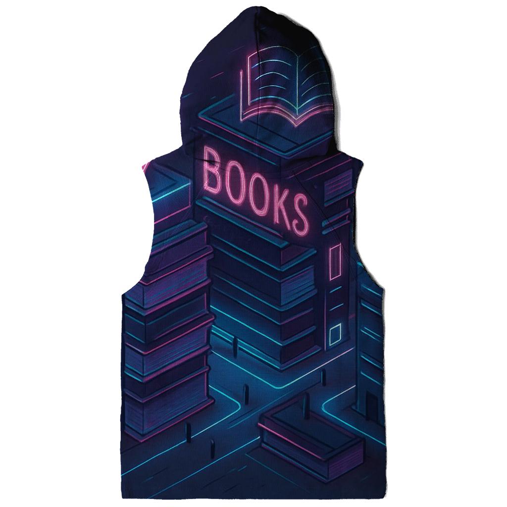 Isometric Neon Library City designer hoodies
