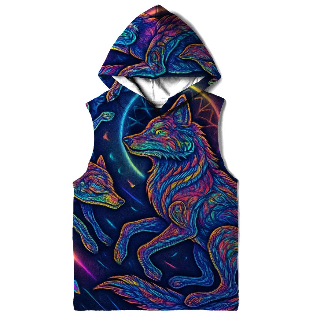 Prismatic Dreamweave Wolf Pack printed hoodies