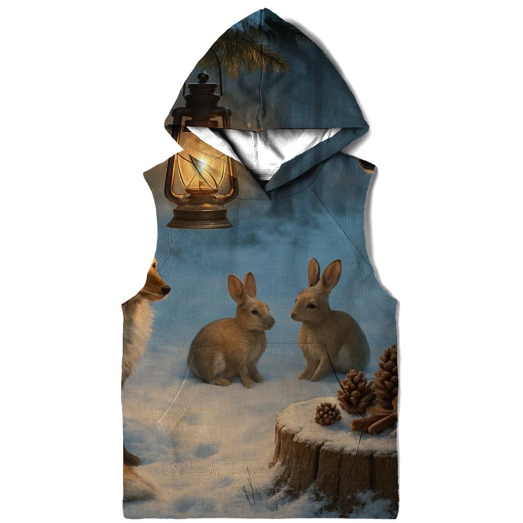 Lantern Glow In A Snowy Evergreen Clearing designer hoodies