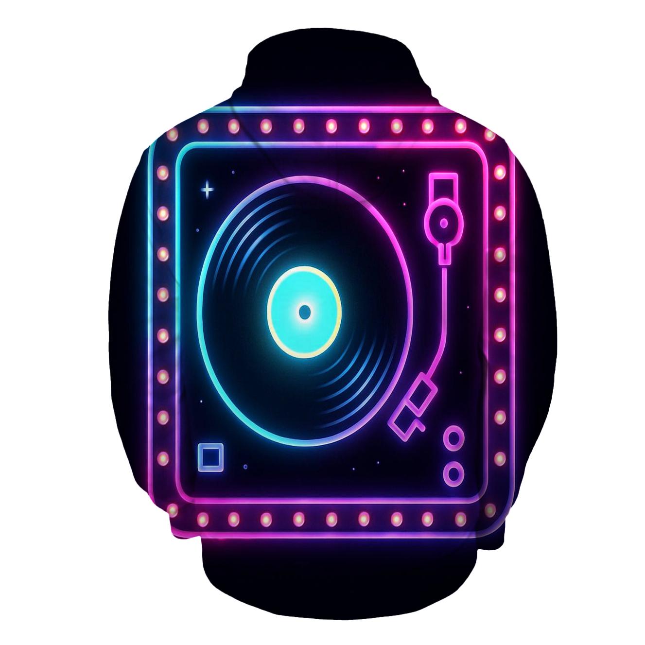 Neon Marquee Turntable zip-up hoodies