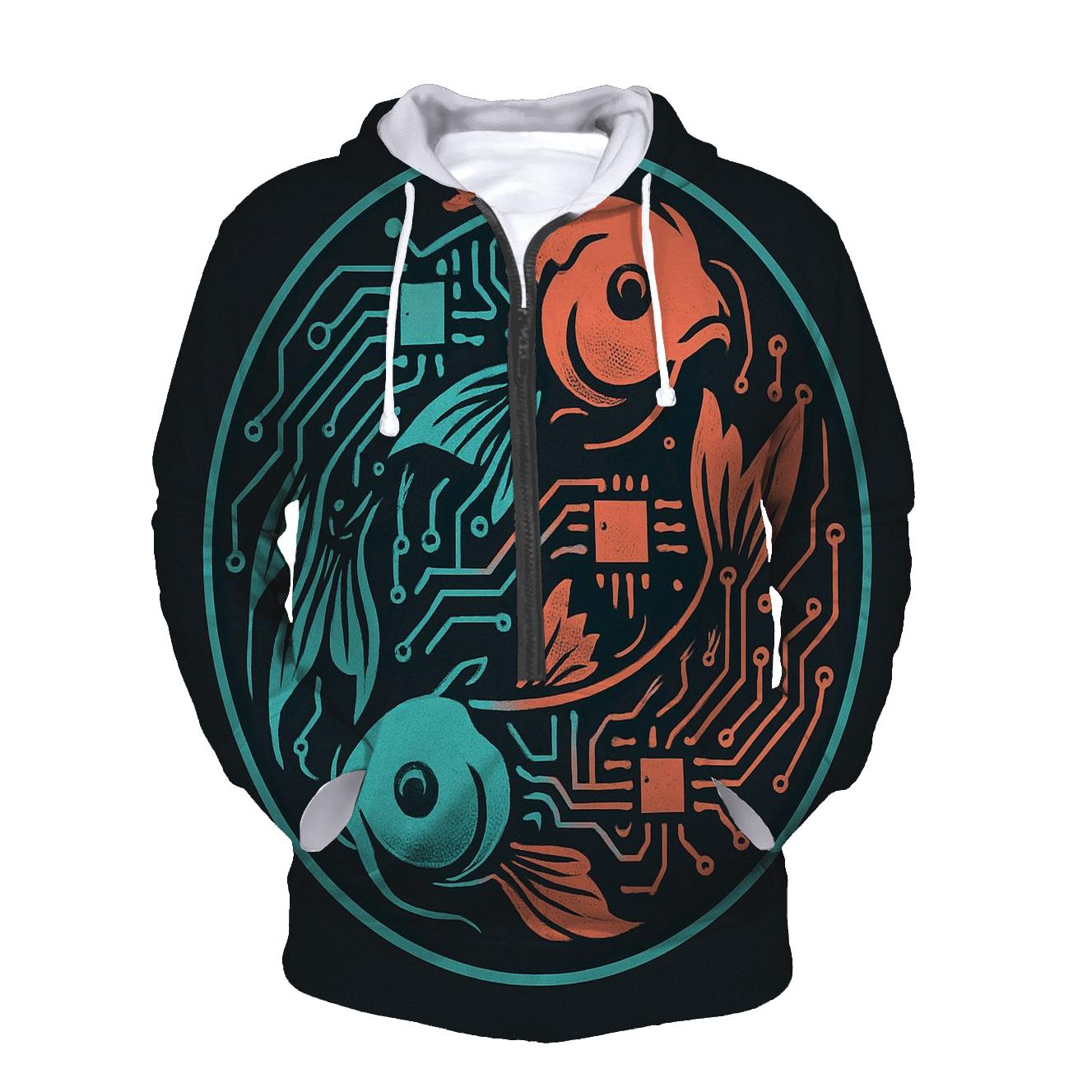 Prismatic Koi Circuit Emblem hoodie styles