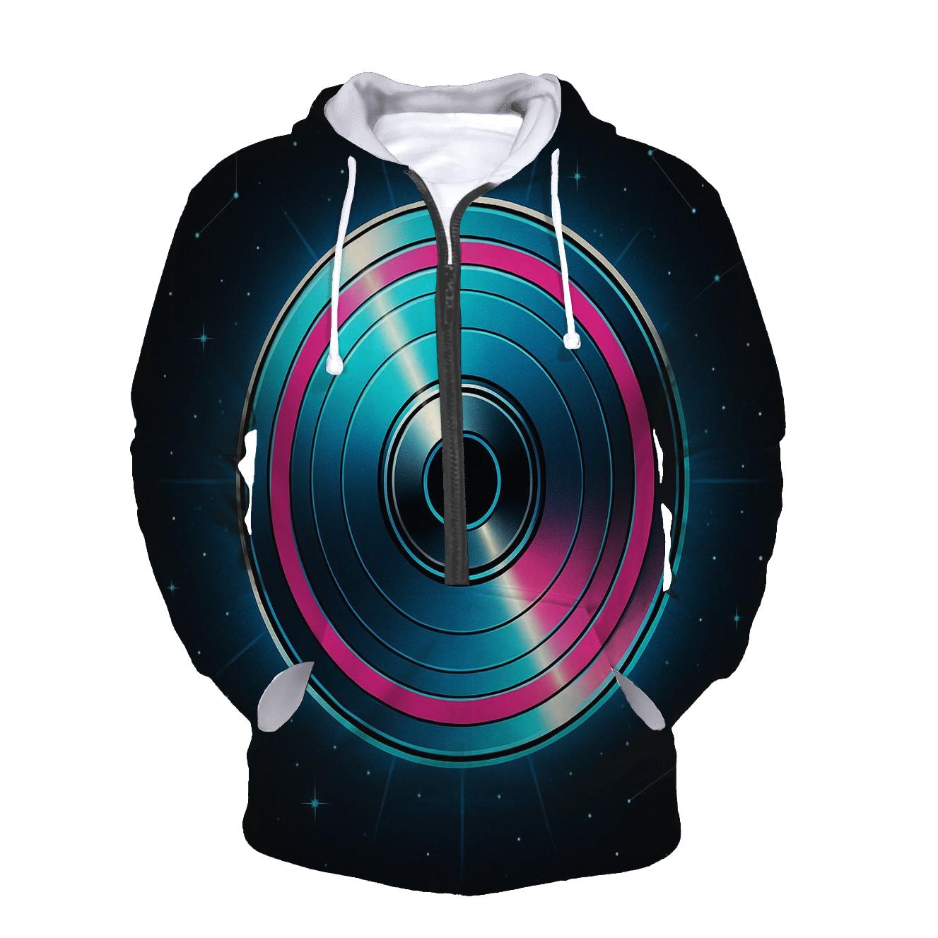 Laser Disc Galaxy Rings custom hoodies