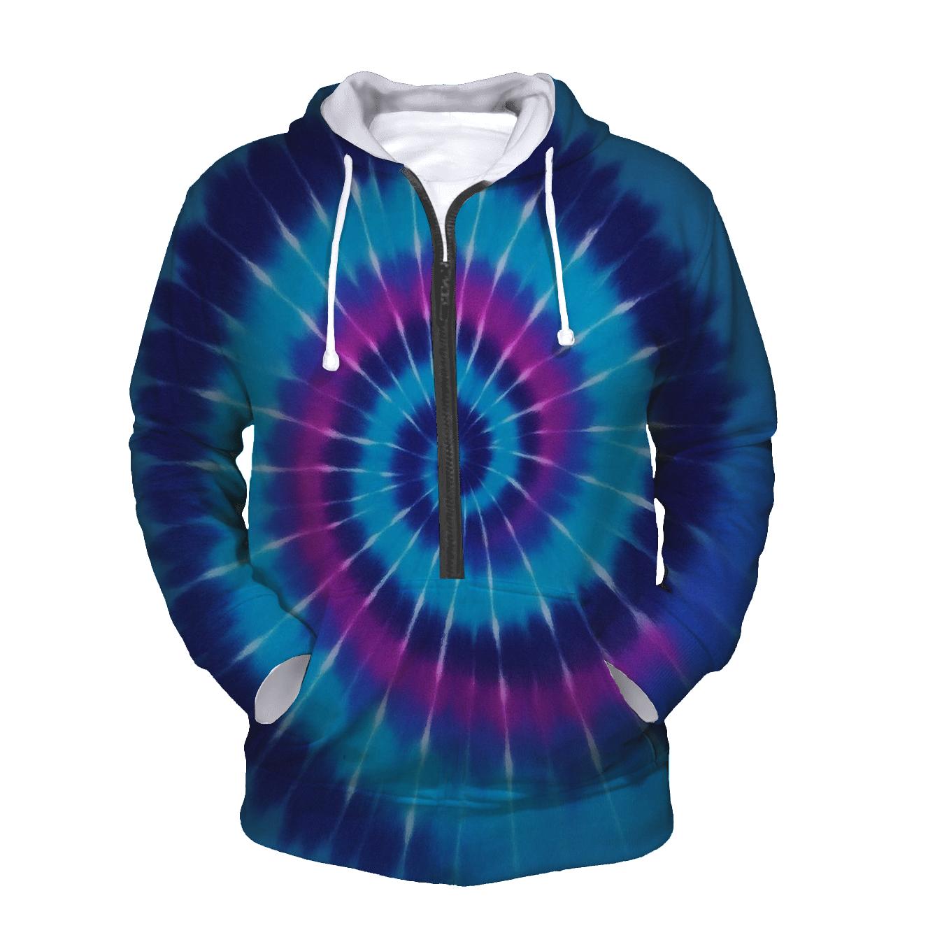 Nebula Spiral Overdye Whirlpool pullover hoodies