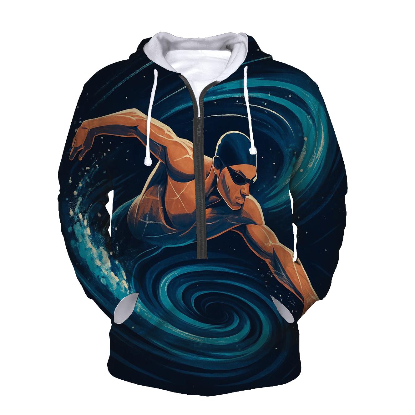 Cosmic Tide Swimming Sprint custom hoodies
