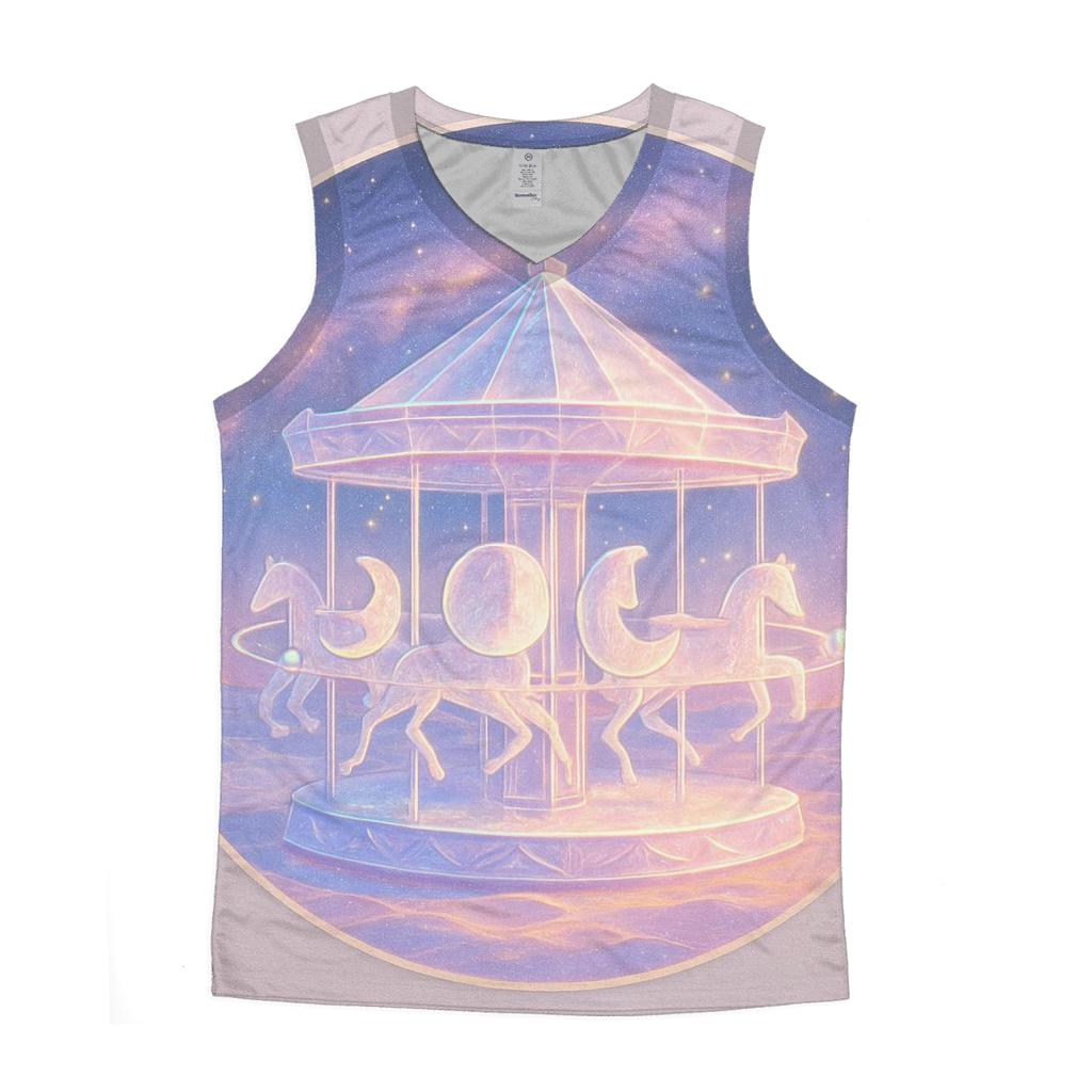 Moon Phase Carousel Over A Crystal Dune Sea sports performance tank tops