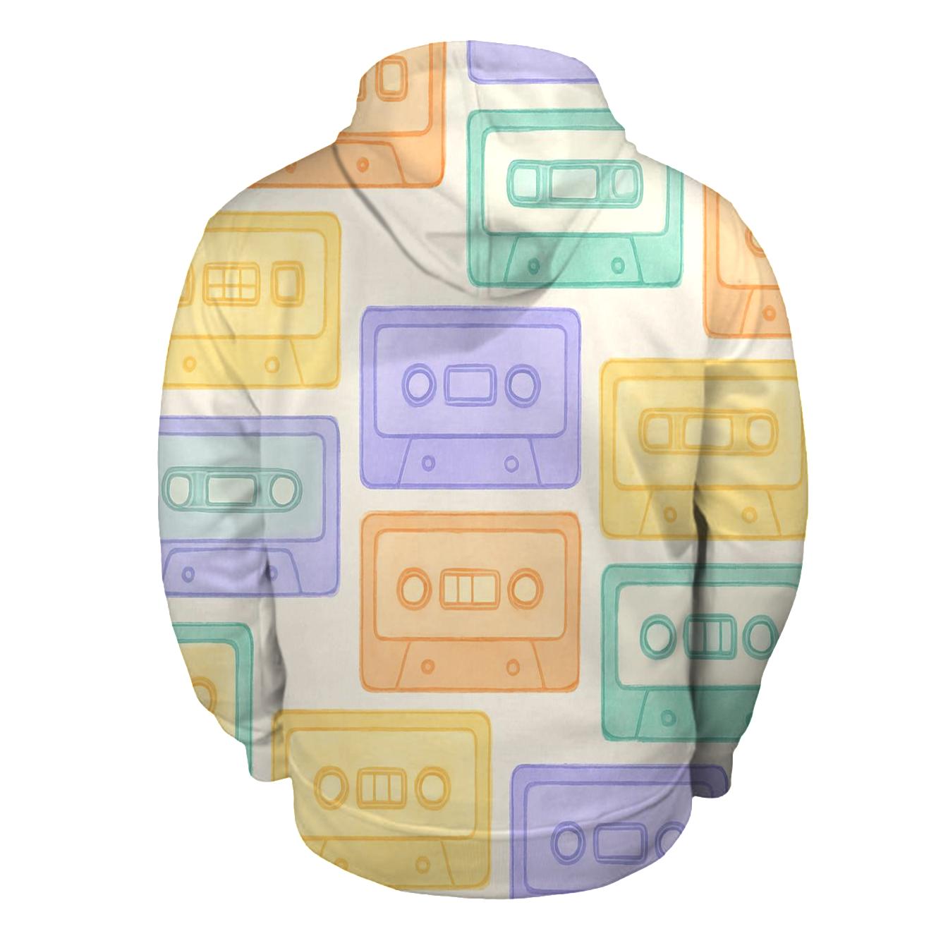 Pastel Cassette Patchwork heavyweight hoodies