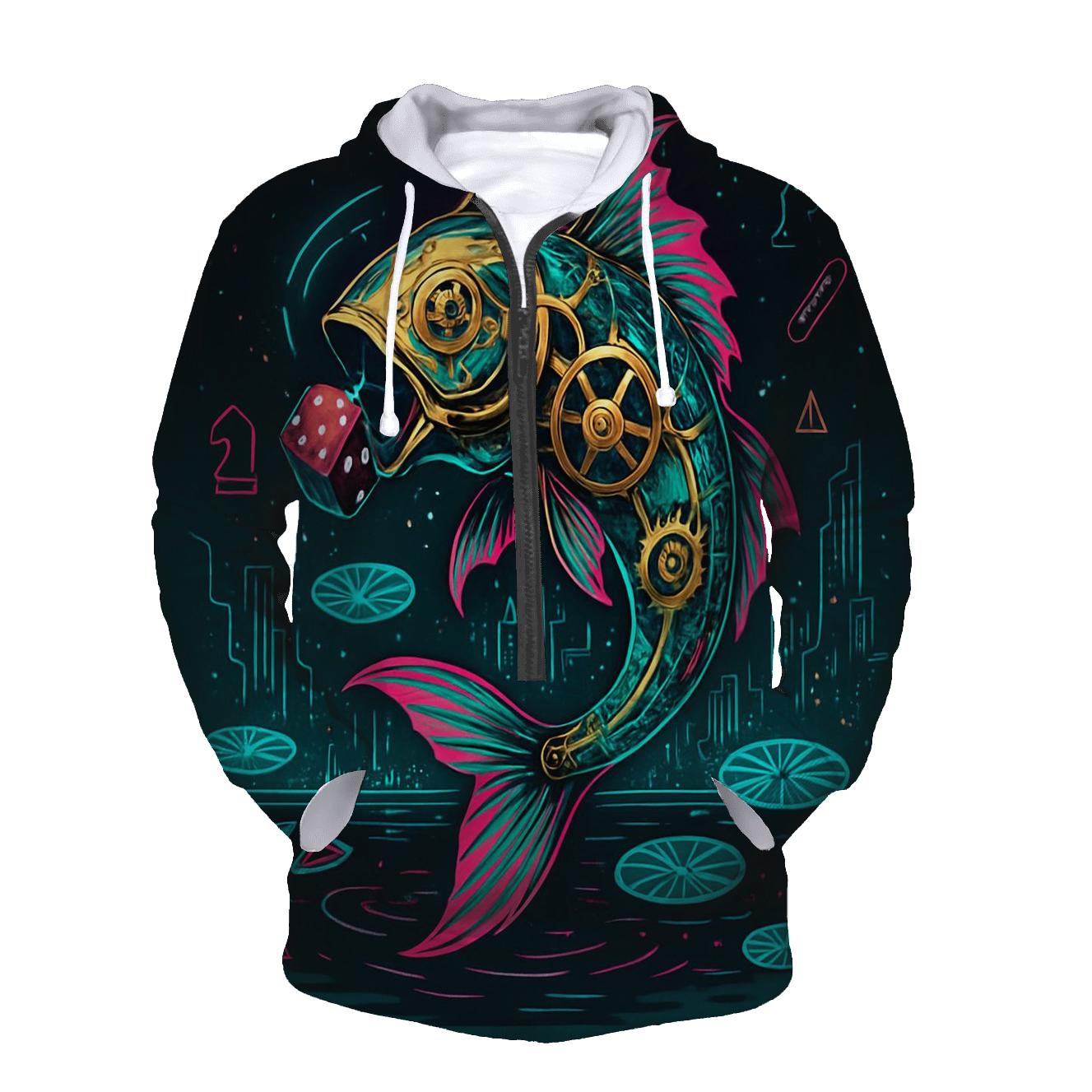 Clockwork Koi Dream Circuit graphic hoodies