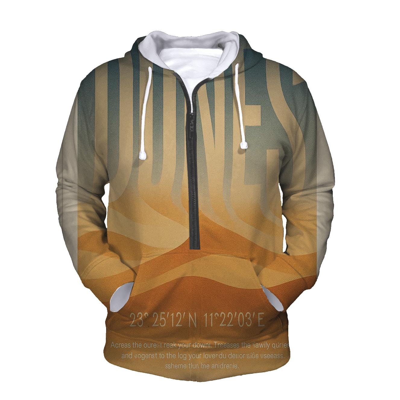 Desert Mirage Typography Poster zip-up hoodies