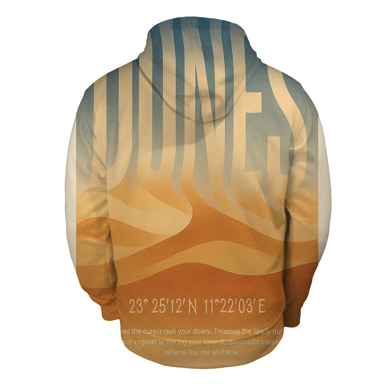 Desert Mirage Typography Poster zip-up hoodies