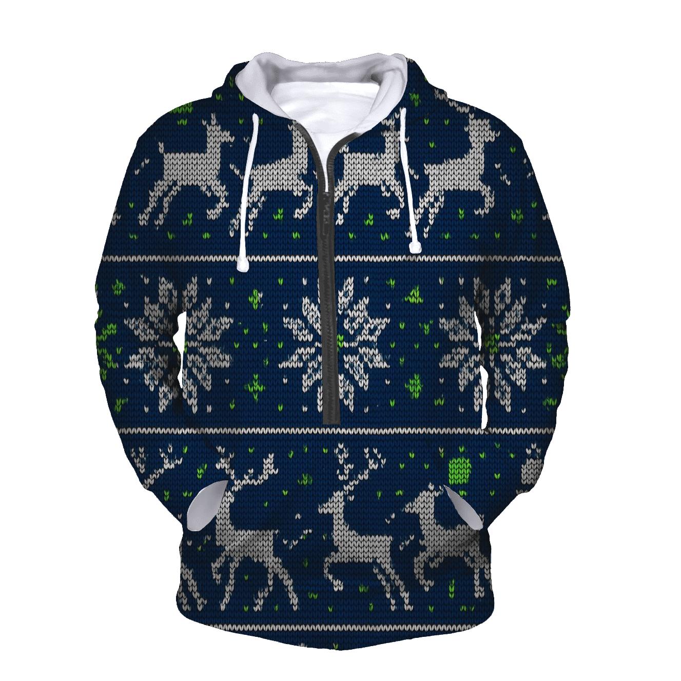 Reindeer Constellation Fair Isle Design hoodie designs