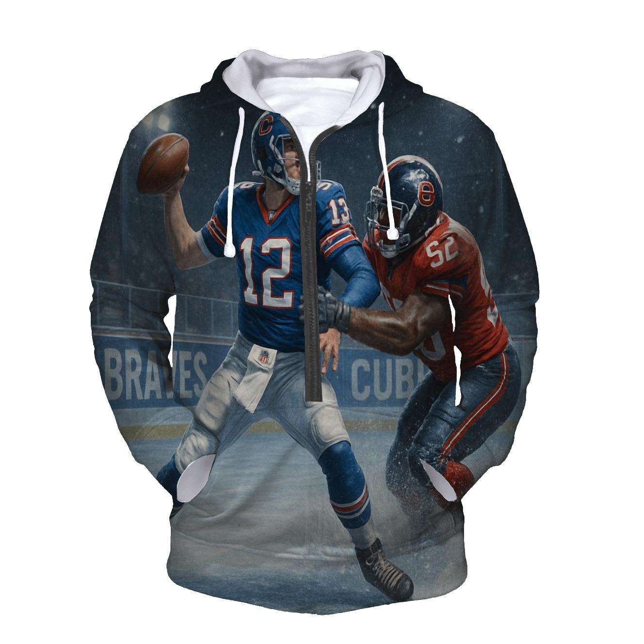 Ice Rink Gridiron Clash Braves Versus Cubs graphic hoodies
