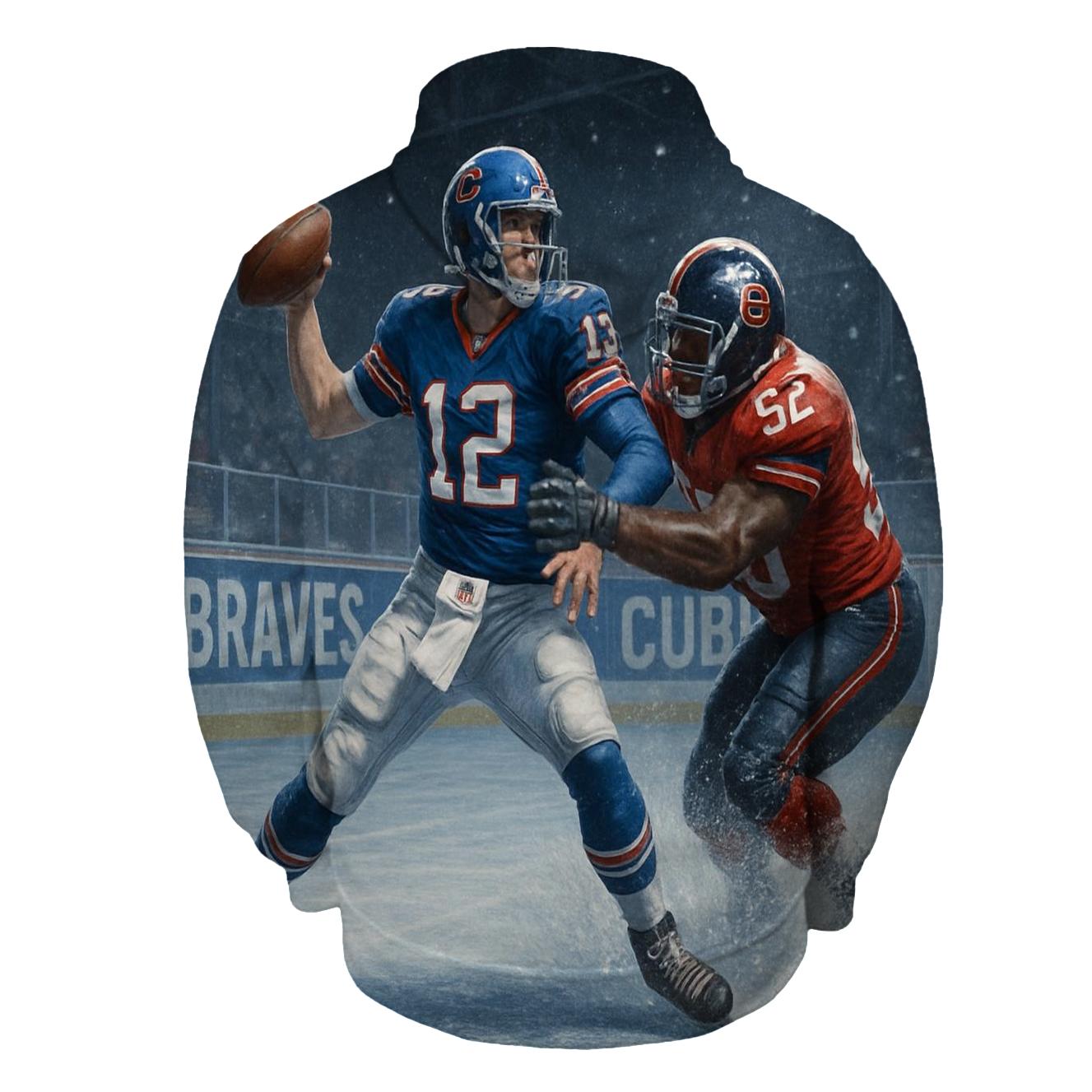 Ice Rink Gridiron Clash Braves Versus Cubs graphic hoodies