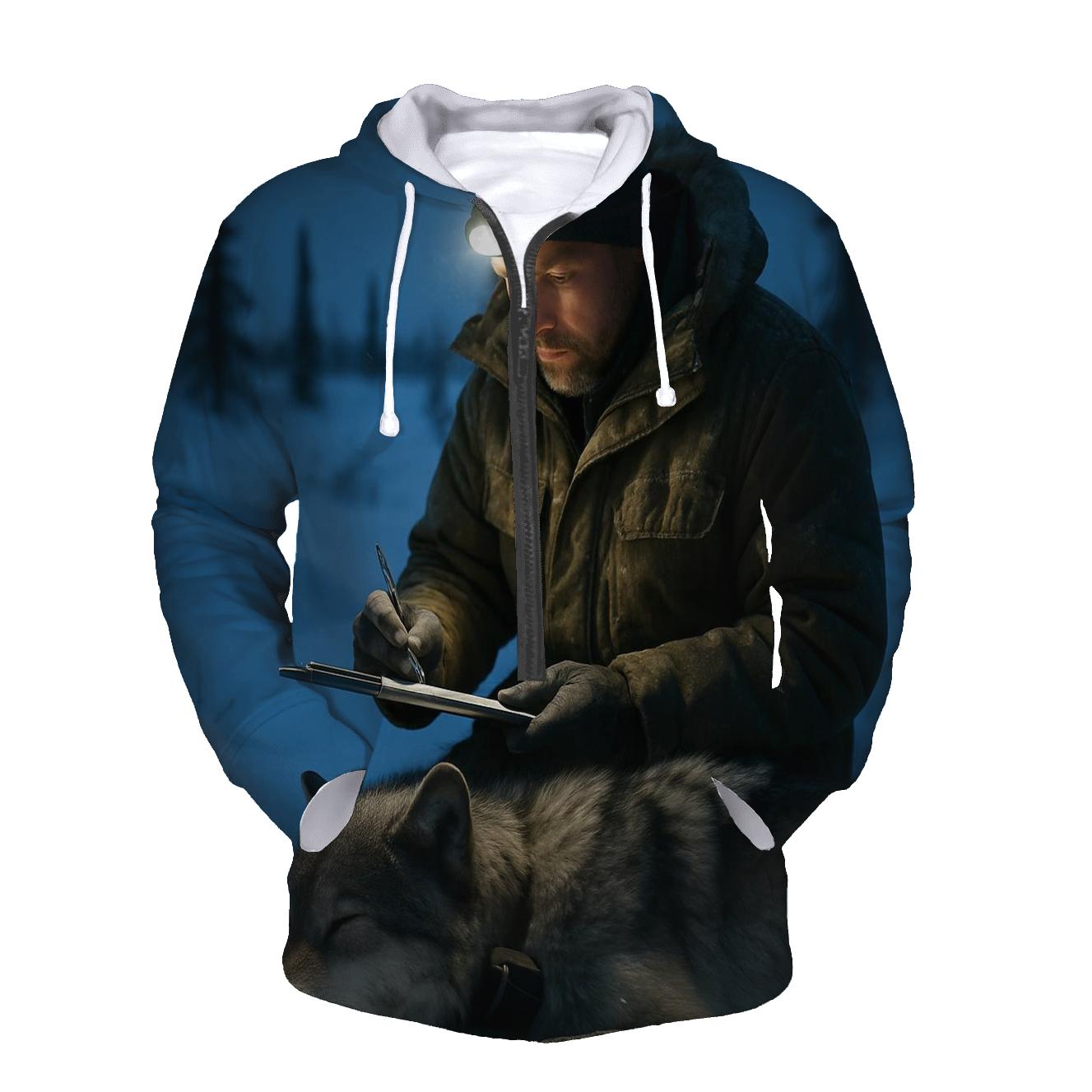 Radio Collar Field Check At Arctic Treeline graphic hoodies