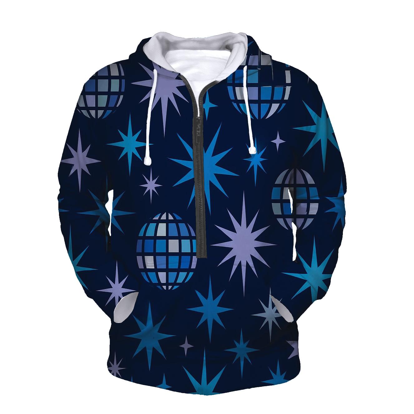 Disco Mirror Starburst Grid pullover hoodies