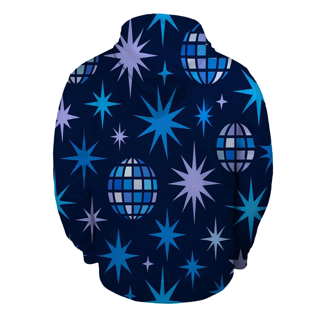 Disco Mirror Starburst Grid pullover hoodies