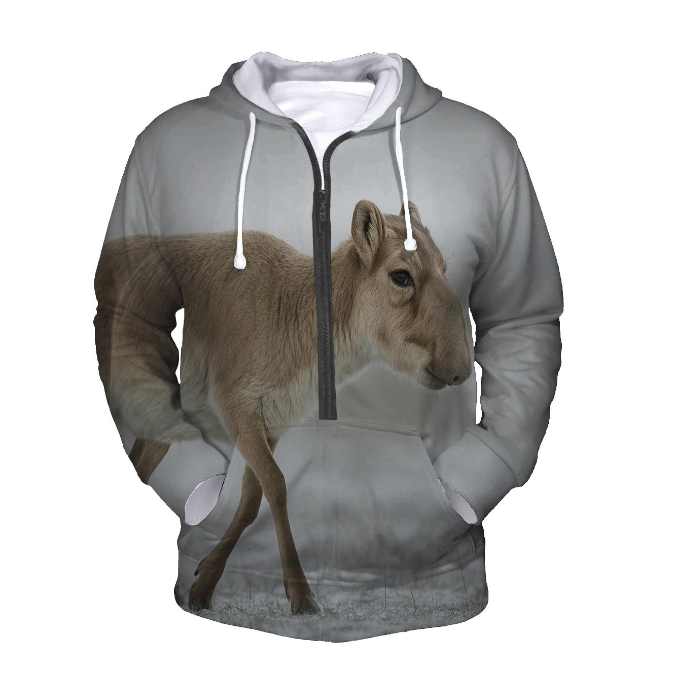 Steppe Breathline Saiga Antelope printed hoodies