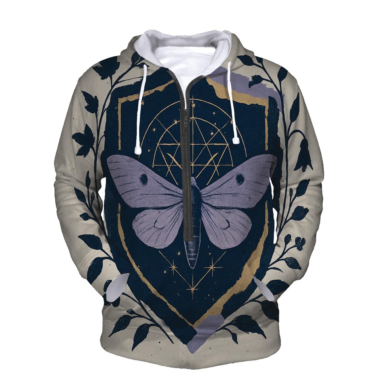 Midnight Garden Collage Crest printed hoodies