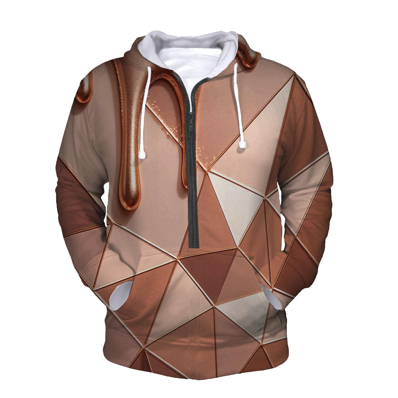 Rose Gold Velvet Drip Facets lightweight hoodies