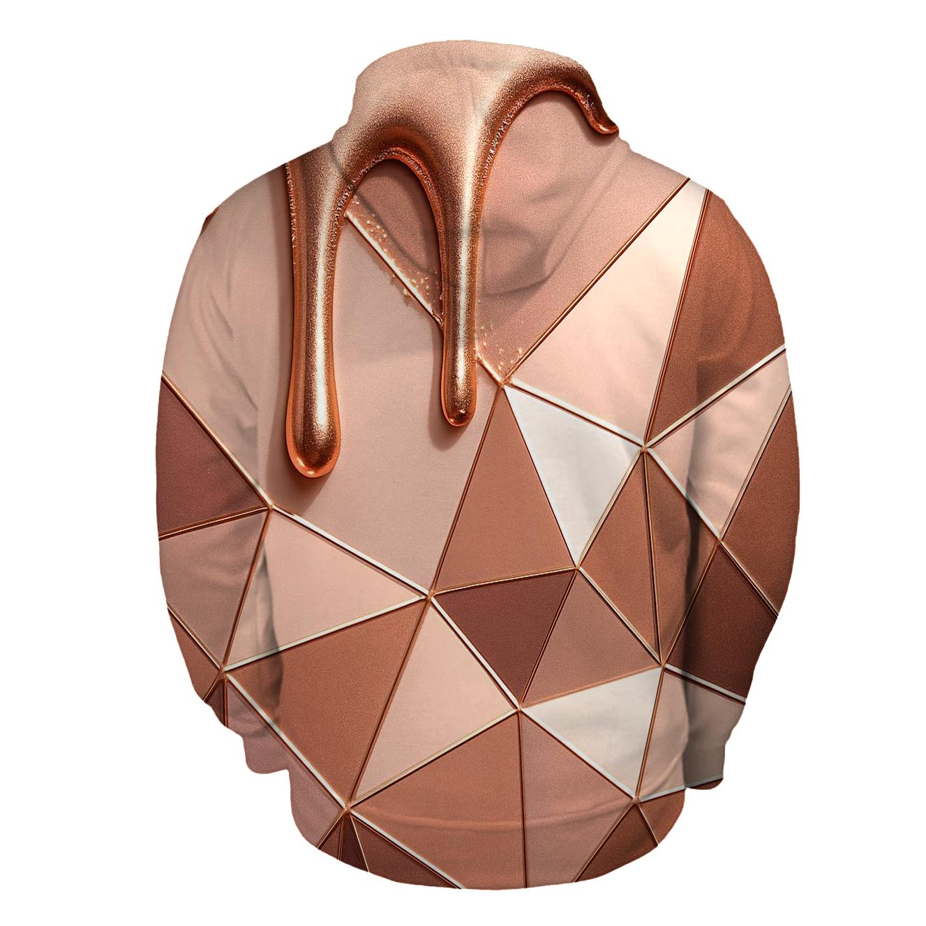 Rose Gold Velvet Drip Facets lightweight hoodies