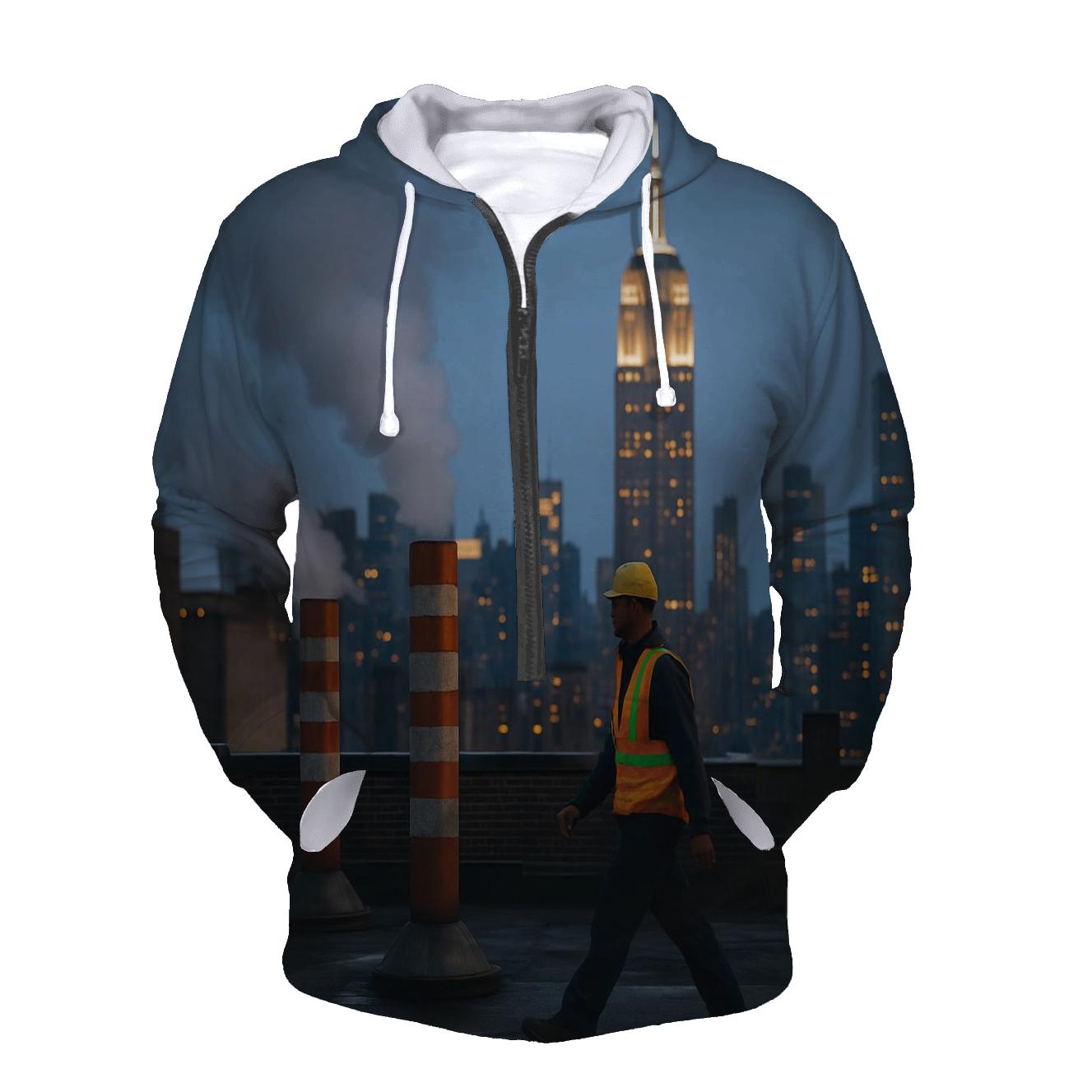 Flatiron District Rooftop Steam Vents In Evening Blue Hour lightweight hoodies