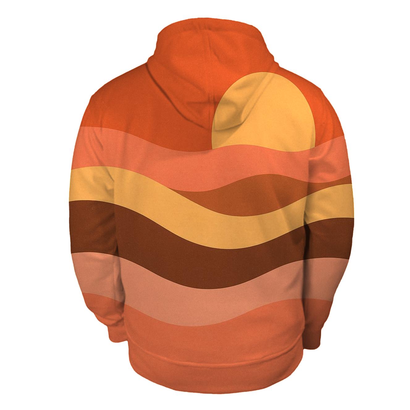 Sunset Wave Horizon Bands graphic hoodies